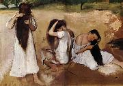 Edgar Degas Girls comb the hair oil painting reproduction